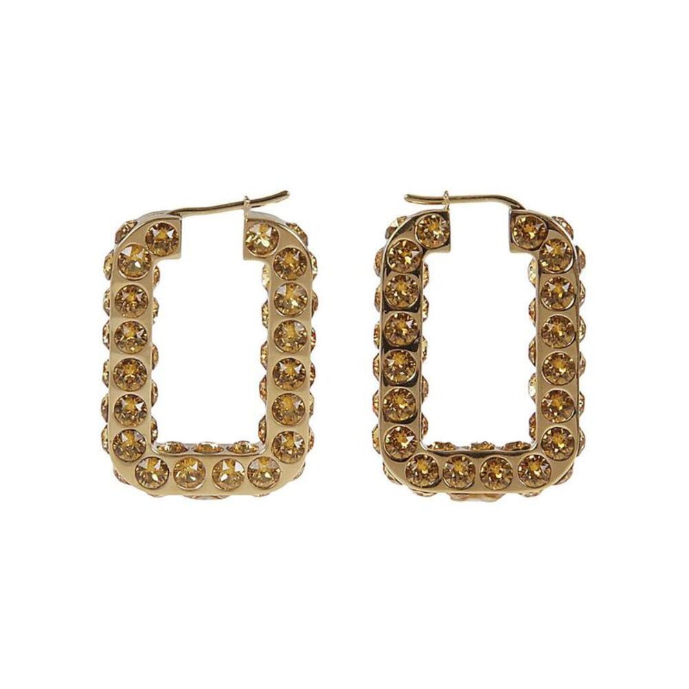 AMINA MUADDI Charlotte Hoop Earrings with Crystal Embellishments Women GOLDEN